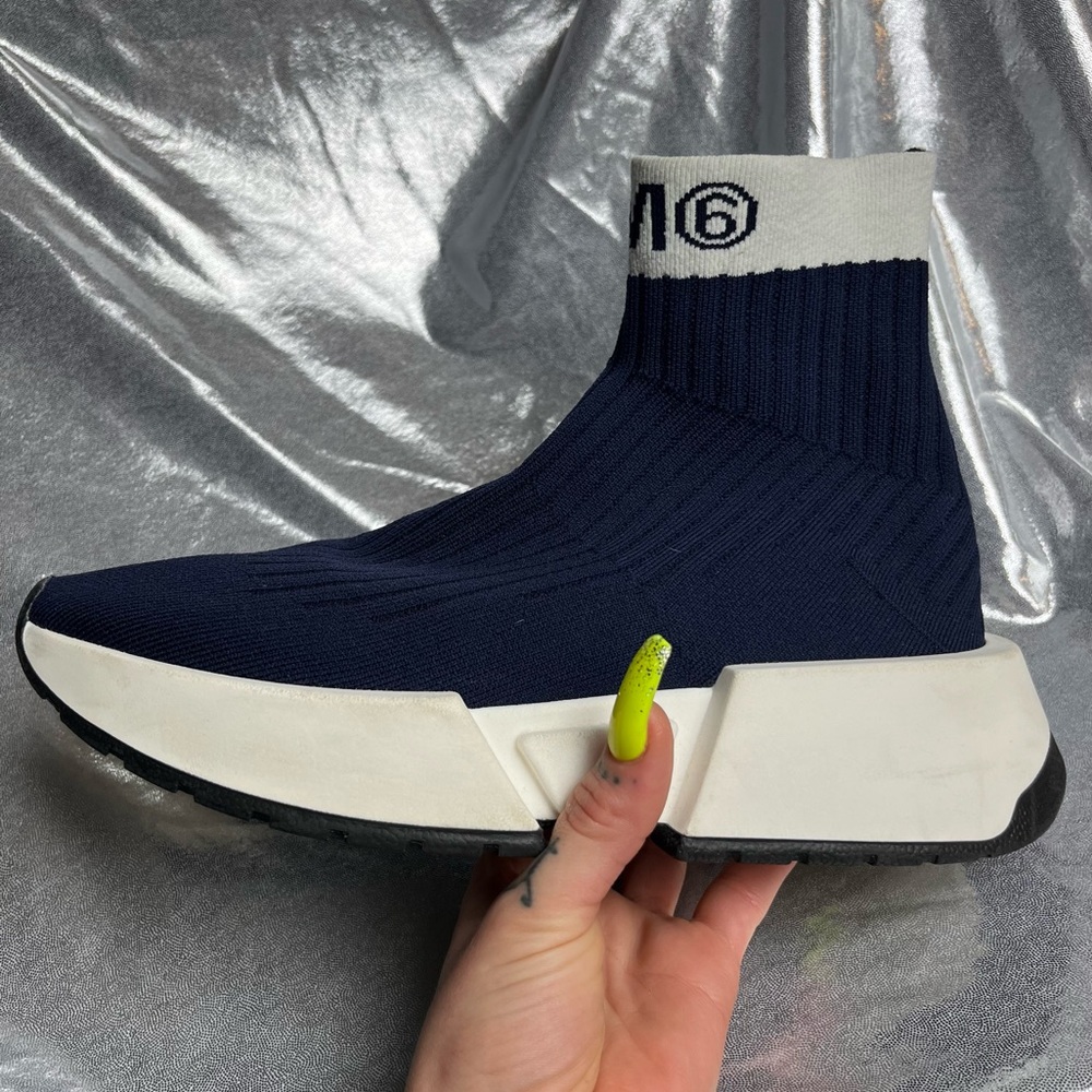💙SOLD 💙 MM6 Maison Margiela Navy Blue Sock Sneakers 💙